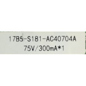 MAIN FUENTE ((COMBO)) PARA TV DAEWOO / NUMERO DE PARTE TP.MT5510I.PB801 / 17B5-S181-AC40704A / J18081839-0A00551 / DISPLAY HV320WHB-N56 / MODELO L32U7500AN